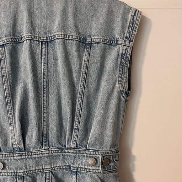Madewell Denim Cap-Sleeve Shirtdress in Aquino Wash Size 00 - Picture 8 of 12